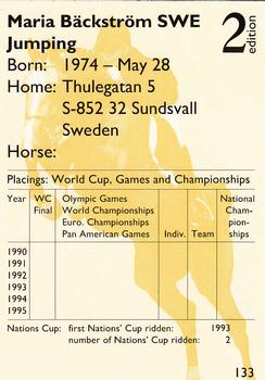 1995 Collect-A-Card Equestrian #133 Maria Backstrom Back